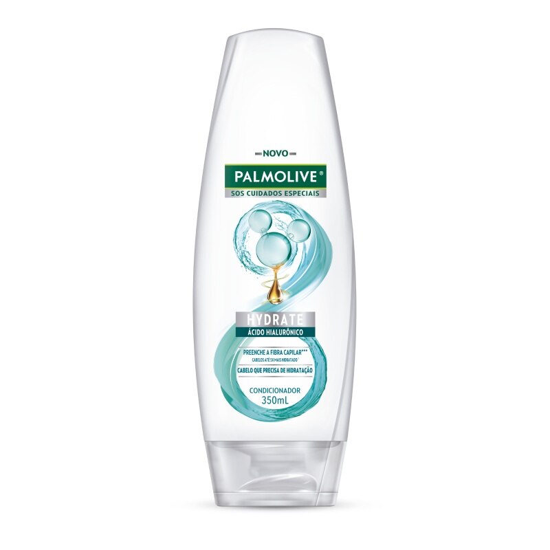 Embalagem do condicionador Palmolive SOS Cuidados Especiais com ácido hialurônico Embalagem do condicionador Palmolive SOS Cuidados Especiais com ácido hialurônico