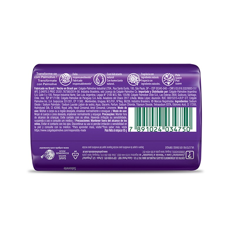 Sabonete Nutrição e Suavidade Geleia Real e Proteína de trás Sabonete Nutrição e Suavidade Geleia Real e Proteína de trás