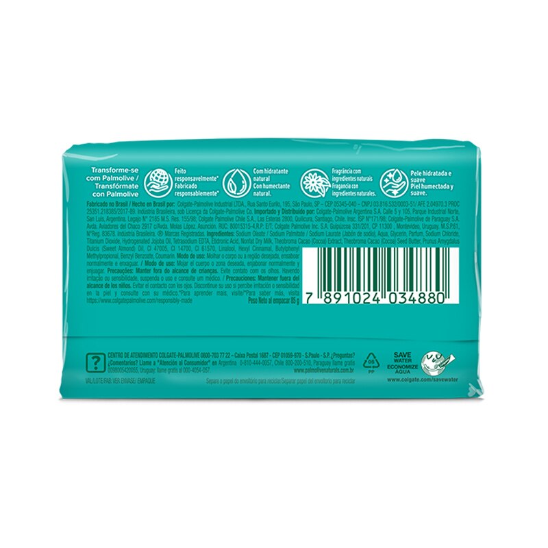 Sabonete Esfoliação Delicada Jasmim e Manteiga de Cacau de trás Sabonete Esfoliação Delicada Jasmim e Manteiga de Cacau de trás