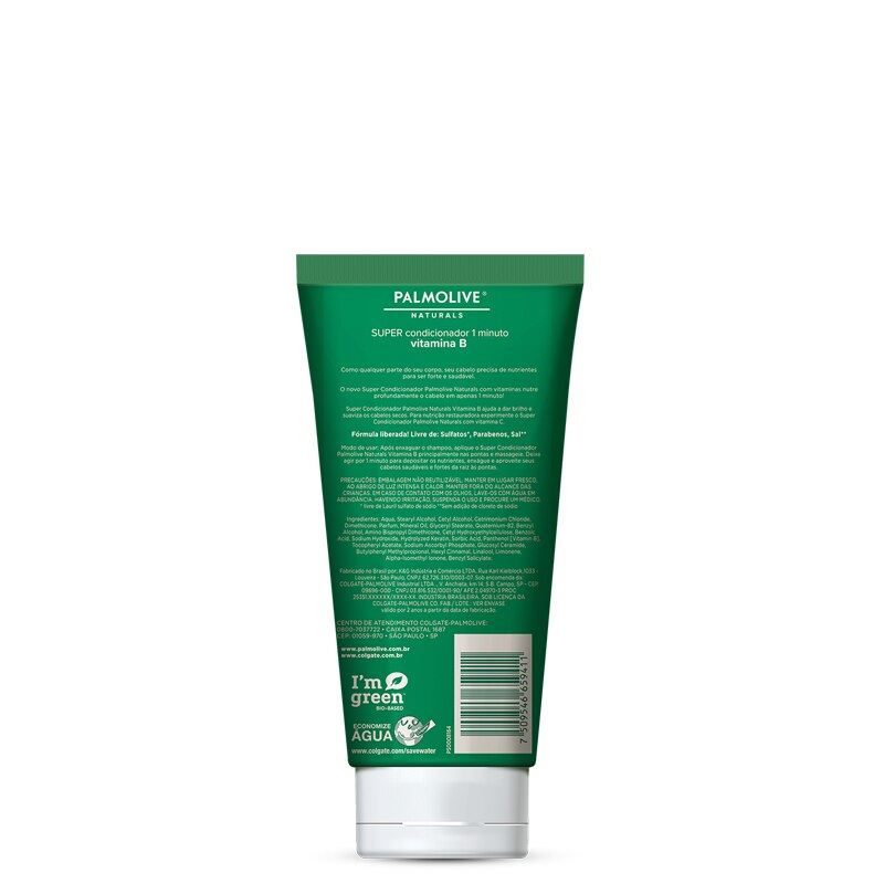 Super Condicionador 1 minuto Vitamina B de trás Super Condicionador 1 minuto Vitamina B de trás
